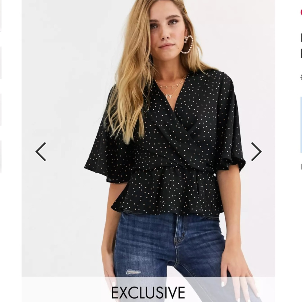 ASOS Polka Dot Wrap Top